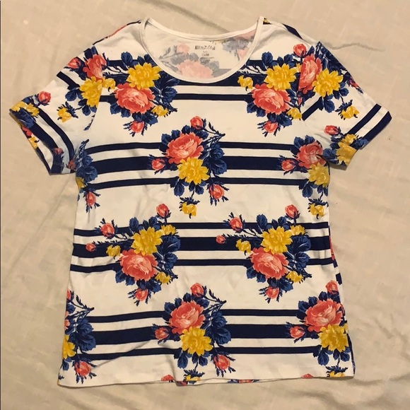 White Stag Tops - Floral striped tee
